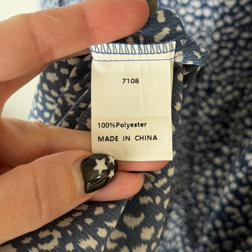 Navy White Leopard Print Summer Maxi Dress - Picture 12 of 12